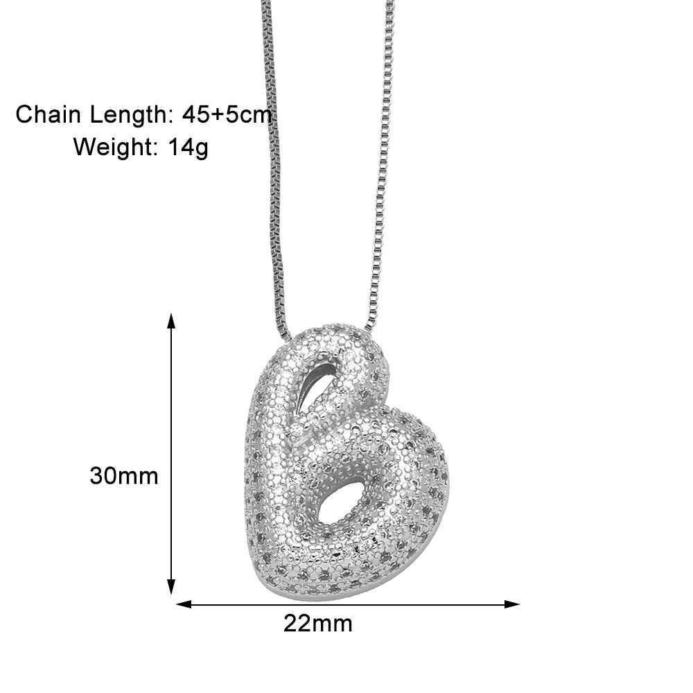 Sparkly CZ Zircon Letter Initial Pendant.