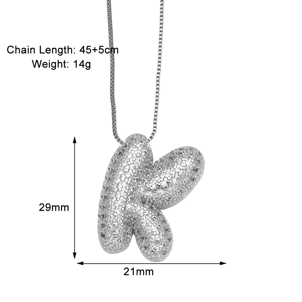 Sparkly CZ Zircon Letter Initial Pendant.