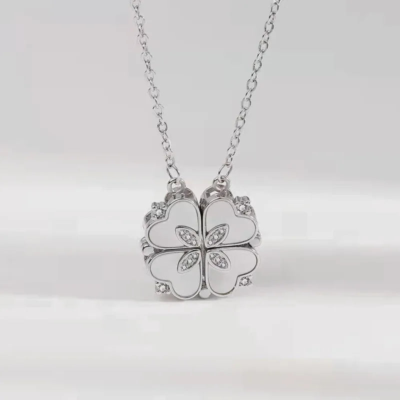 Magnetic Clover Pendant: Elegant Fine Jewelry for Women
