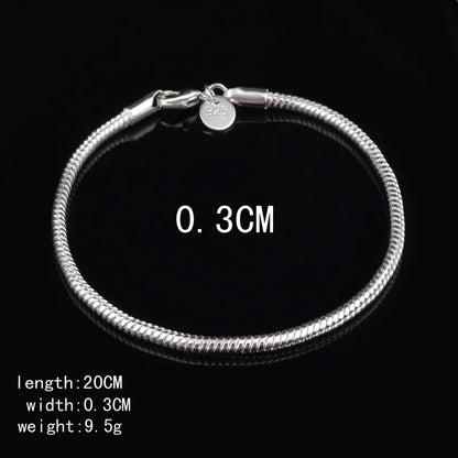 3MM Snake Chain Bracelets  Fashion Hot Top Quality Jewelry.