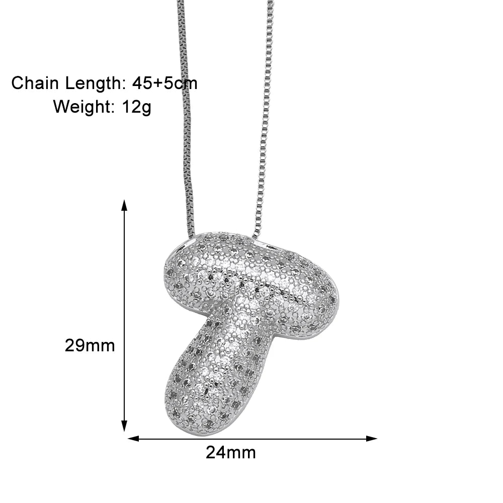Sparkly CZ Zircon Letter Initial Pendant.