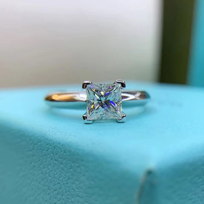 Princess Cut Moissanite Engagement Ring.
