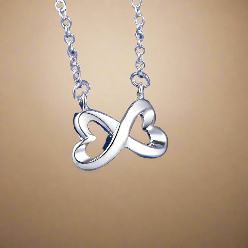 Sterling silver infinity-heart necklace 