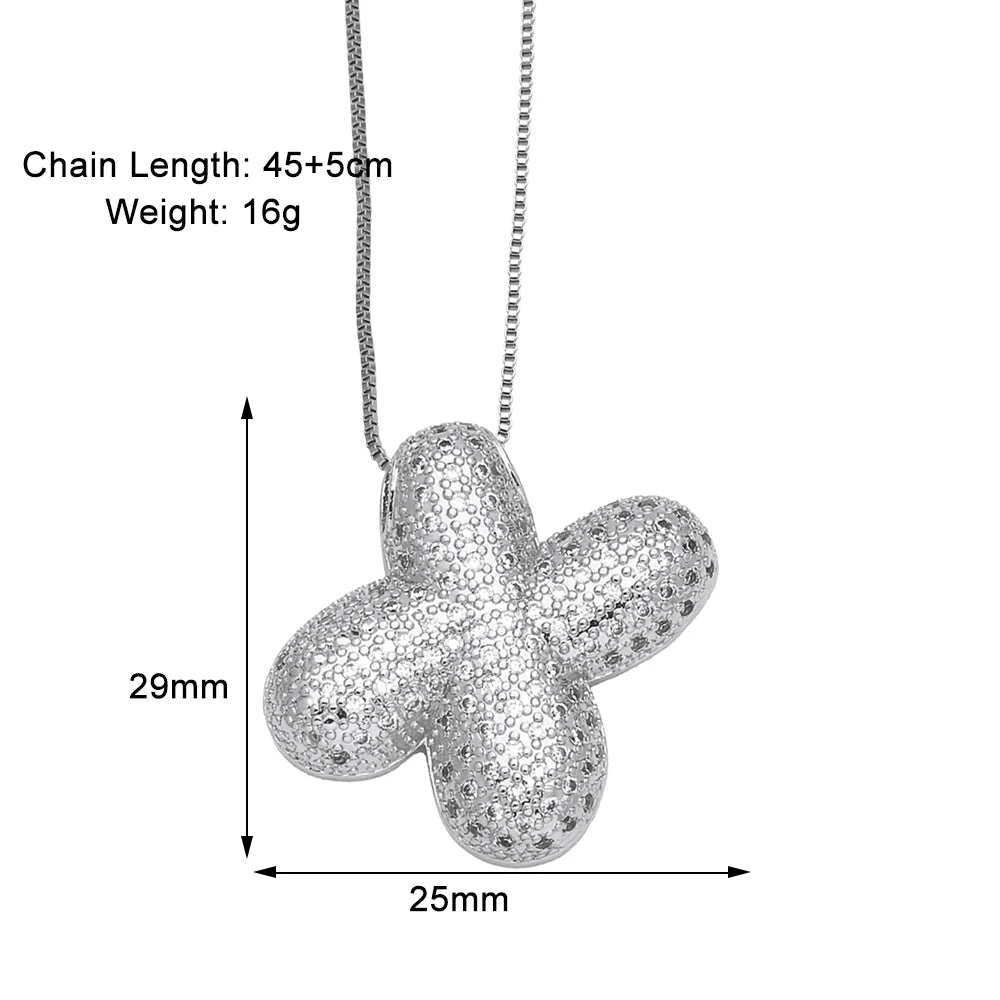 Sparkly CZ Zircon Letter Initial Pendant.