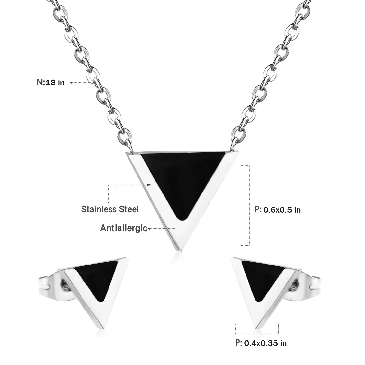 GeoGlow: Modern Stainless Steel Jewelry Set