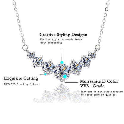 Moissanite Necklace for Woman Fine Jewely with Certificates.