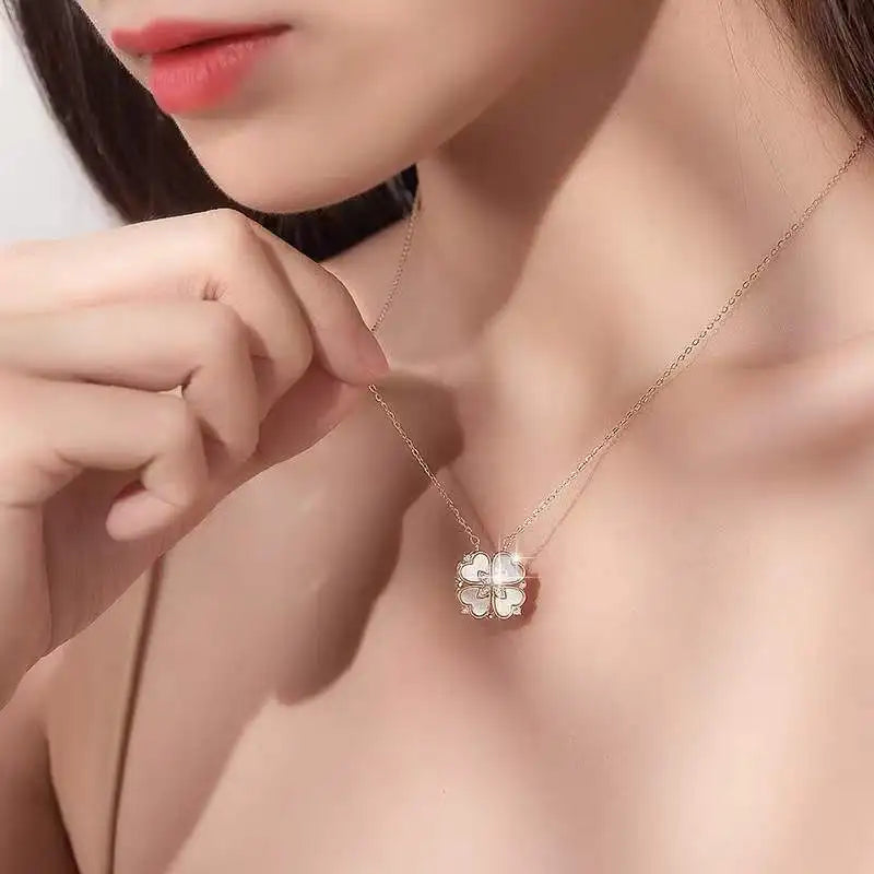 Magnetic Clover Pendant: Elegant Fine Jewelry for Women