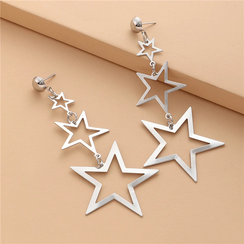 Five-pointed Star Long Earrings.