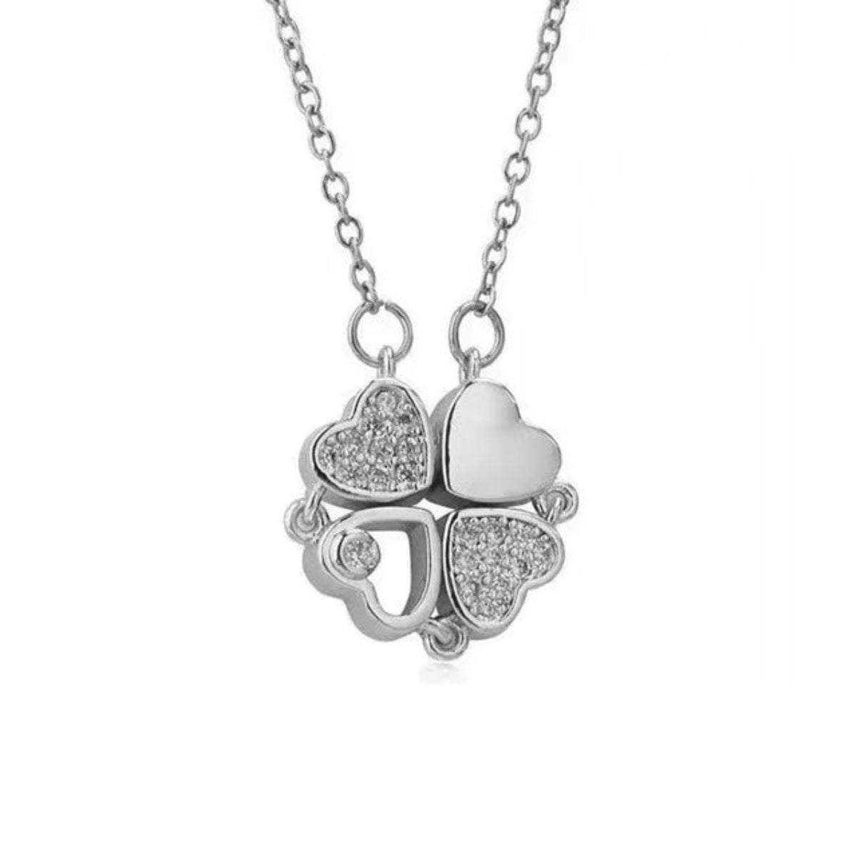 Close-up of Eternal Bloom Pendant in silver on white background