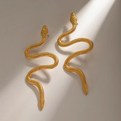 Waterproof Long Python Snake Stud Earring.