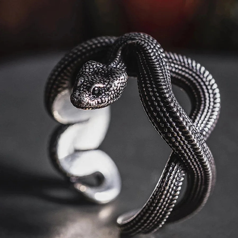 Ring vintage punk adjustable snake open ring