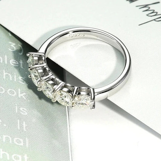 Moissanite Half Eternity Band Ring