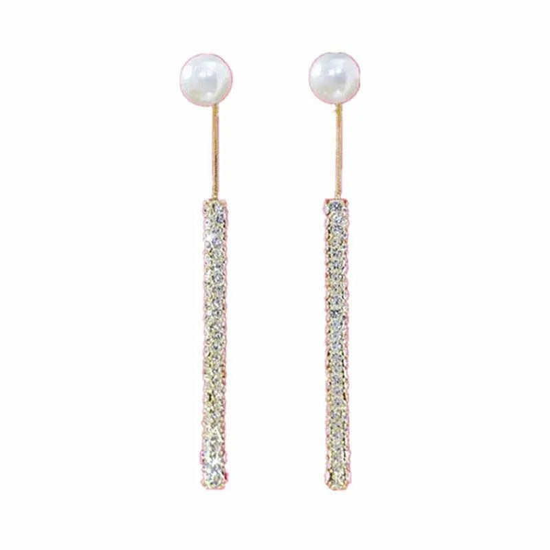 Long  Pearl Dangle Earrings