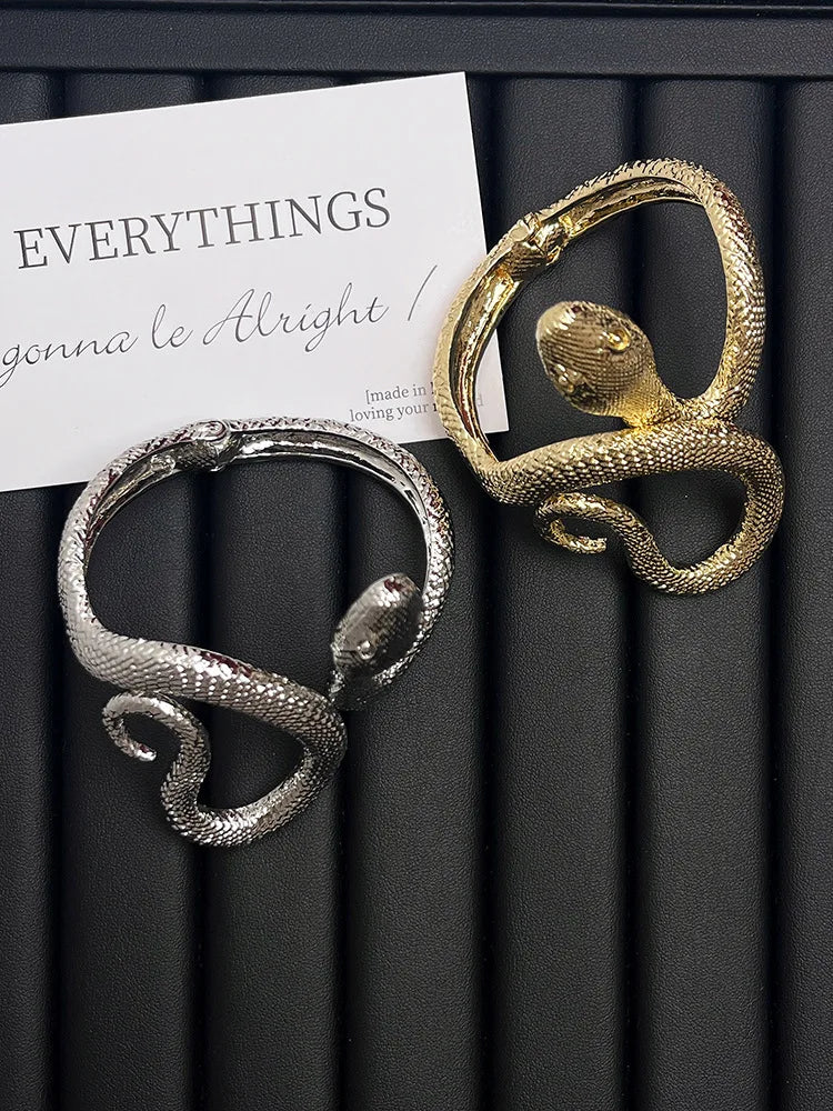 Snake-Shaped Open Bracelets.