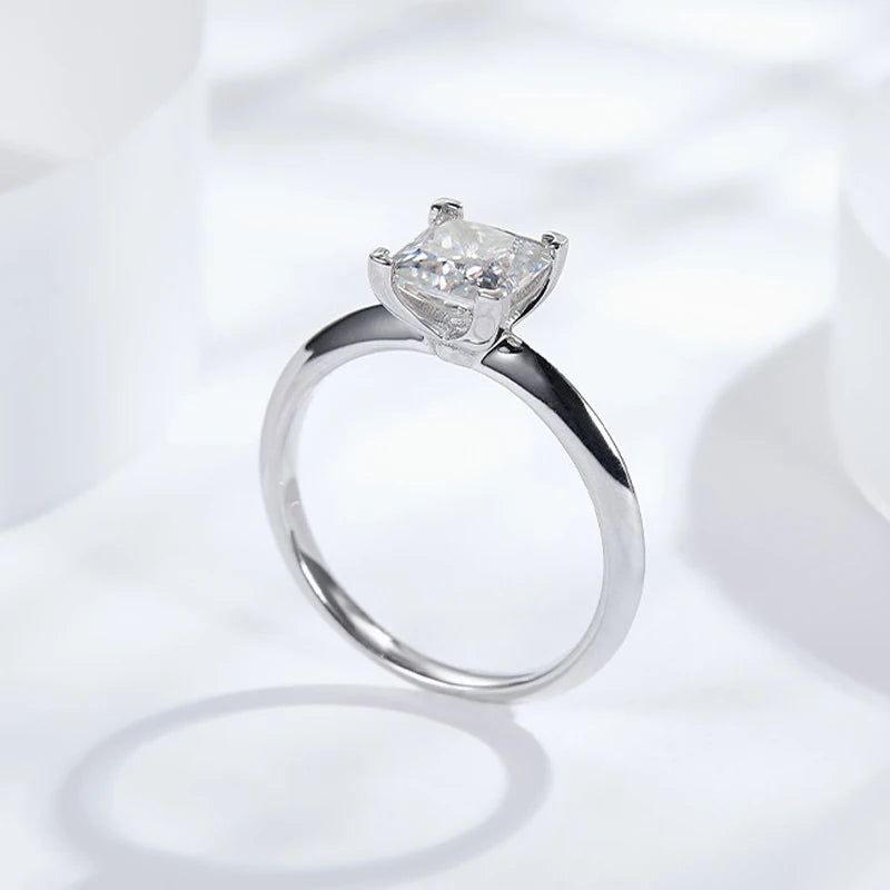 Princess Cut Moissanite Engagement Ring