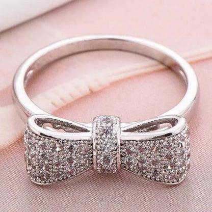 Zircon Crystal Bowknot  Ring