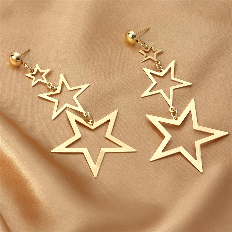 Five-pointed Star Long Earrings.