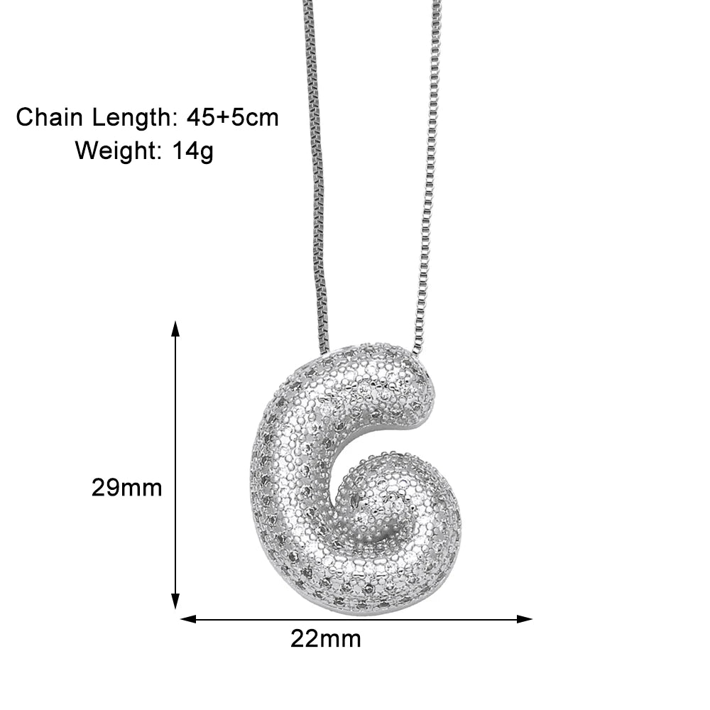 Sparkly CZ Zircon Letter Initial Pendant.