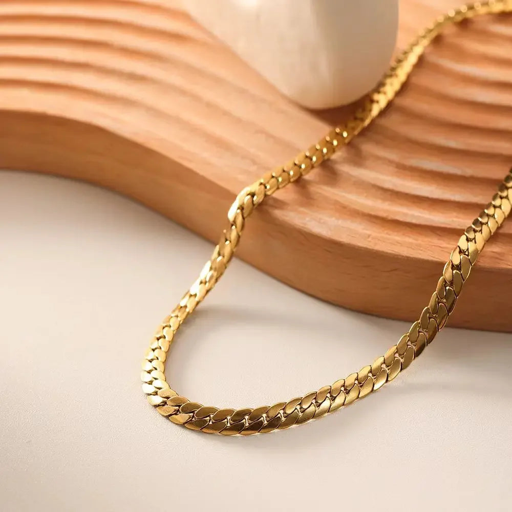 Hot luxury 17-23 in gold  0.2 in sideways chain Necklaces