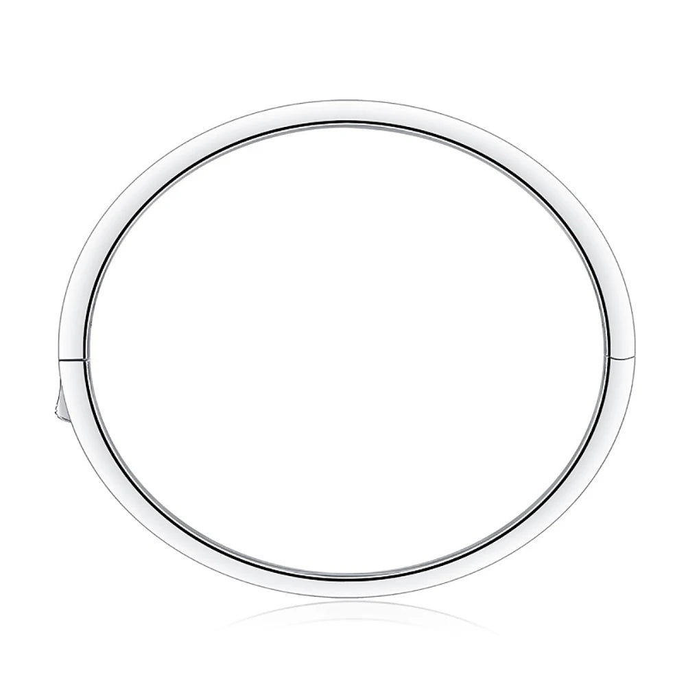 Close-up of adjustable bangle design with brilliant moissanite detailing