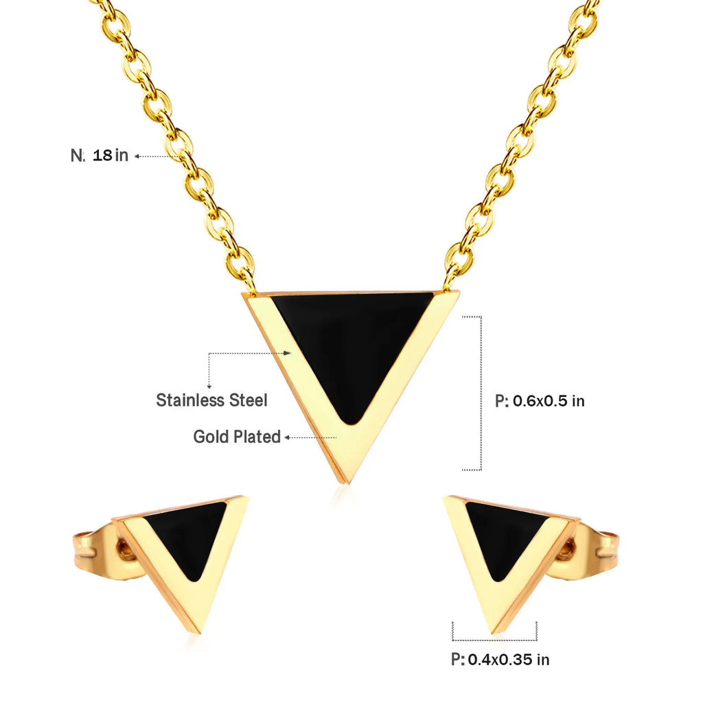 GeoGlow: Modern Stainless Steel Jewelry Set
