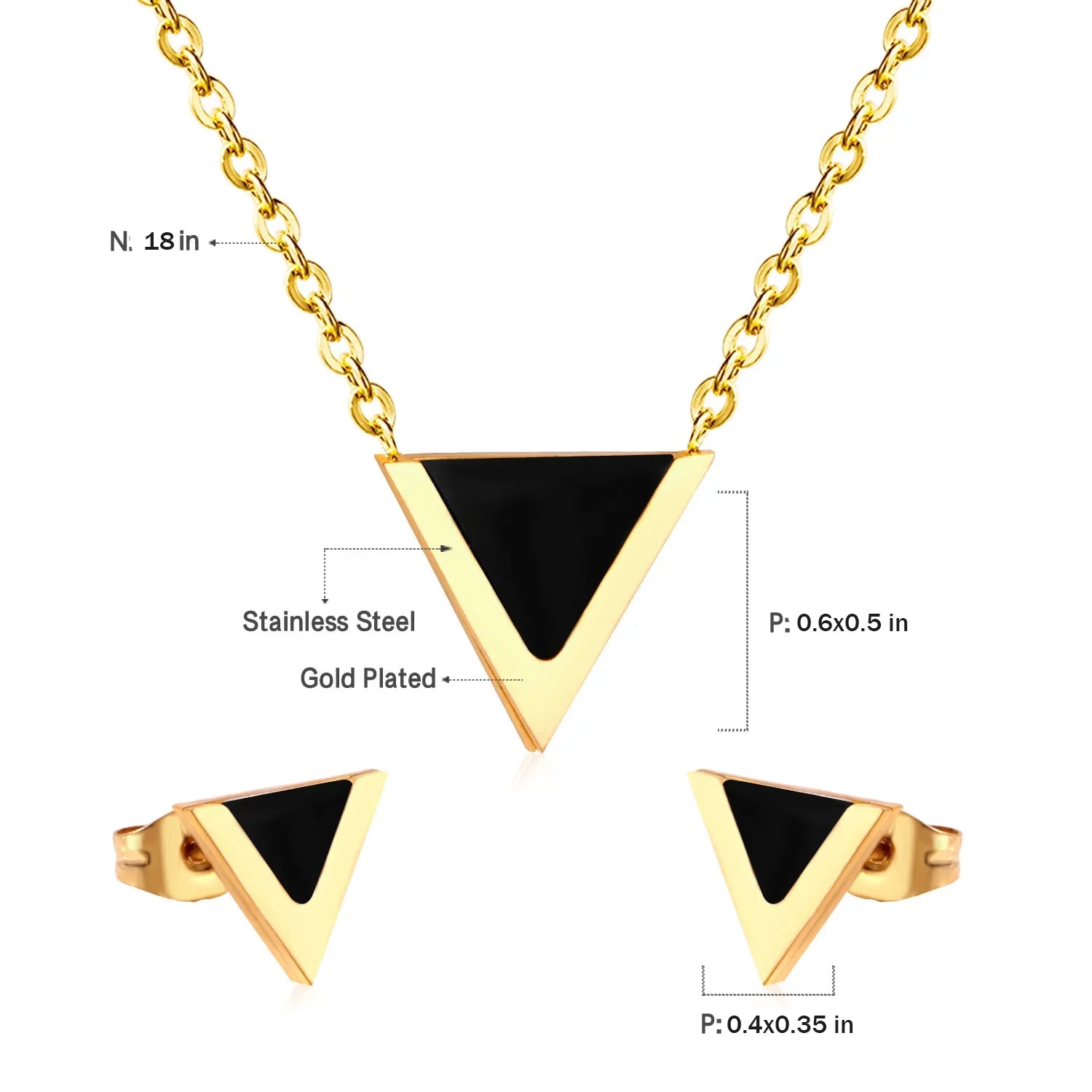 GeoGlow: Modern Stainless Steel Jewelry Set
