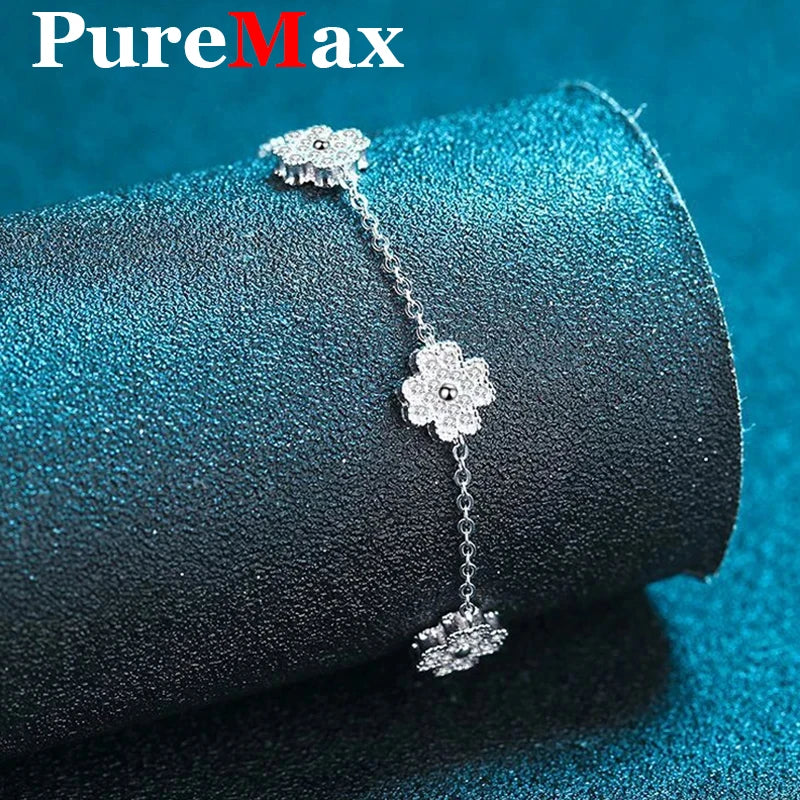 LuxClover Moissanite Four-Leaf Clover Bracelet