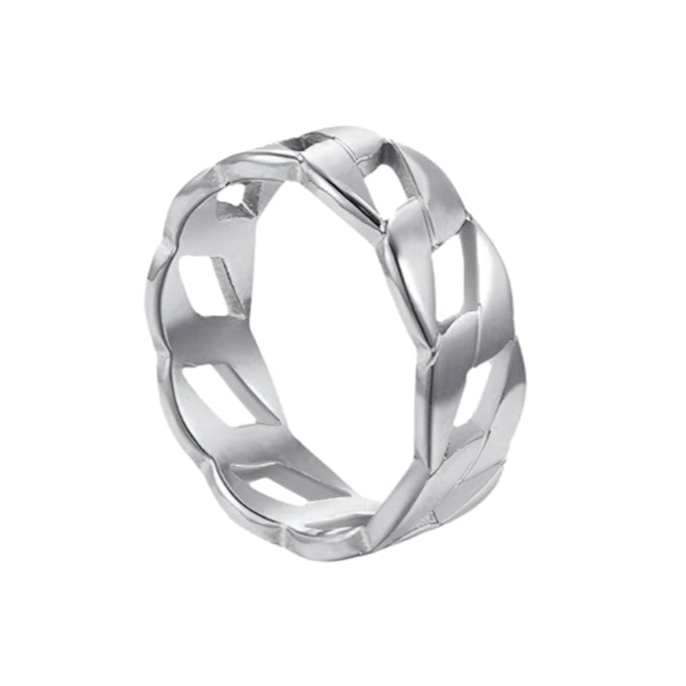 Luxurious braided ring, stainless steel