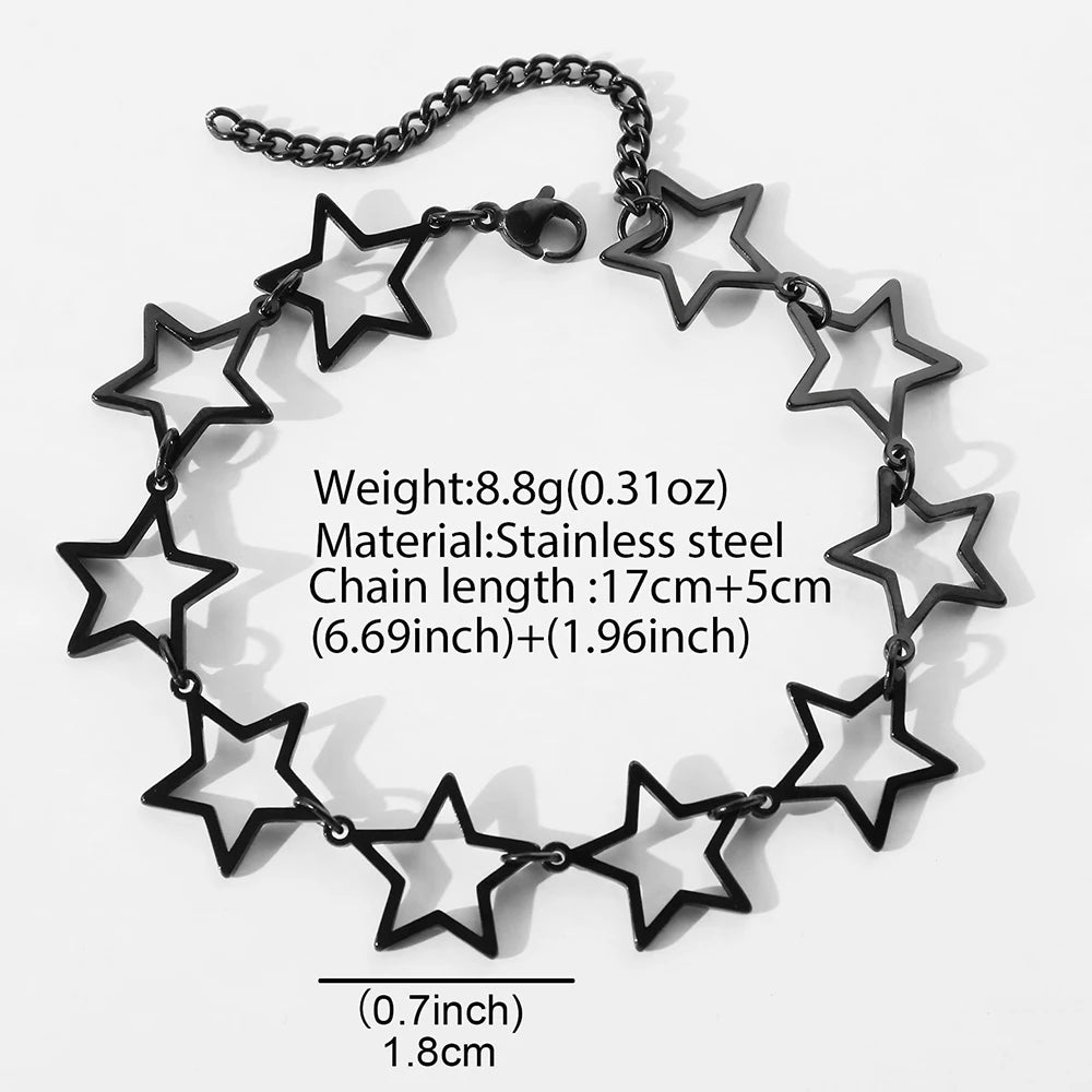 Bracelets Hollow Star Shape Chain Fashion Goddess Jewelry.