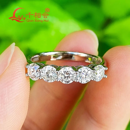 Moissanite Half Eternity Band Ring