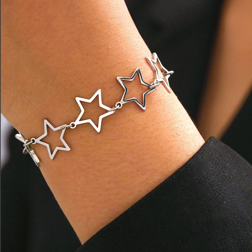 Bracelets Hollow Star Shape Chain Fashion Goddess Jewelry.