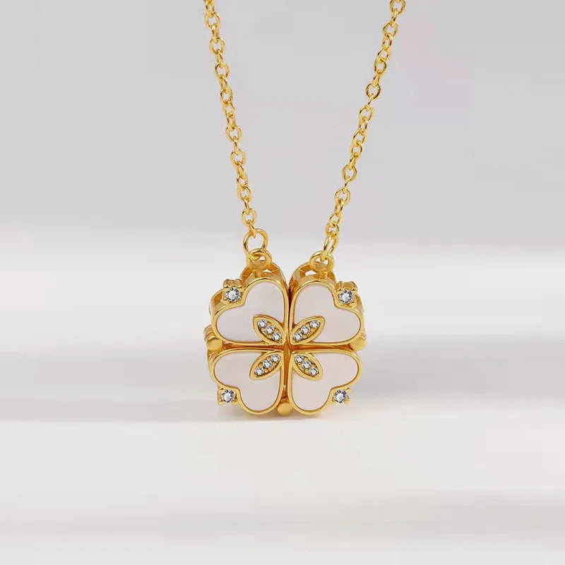 Magnetic Clover Pendant: Elegant Fine Jewelry for Women