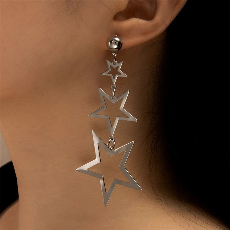 Five-pointed Star Long Earrings.