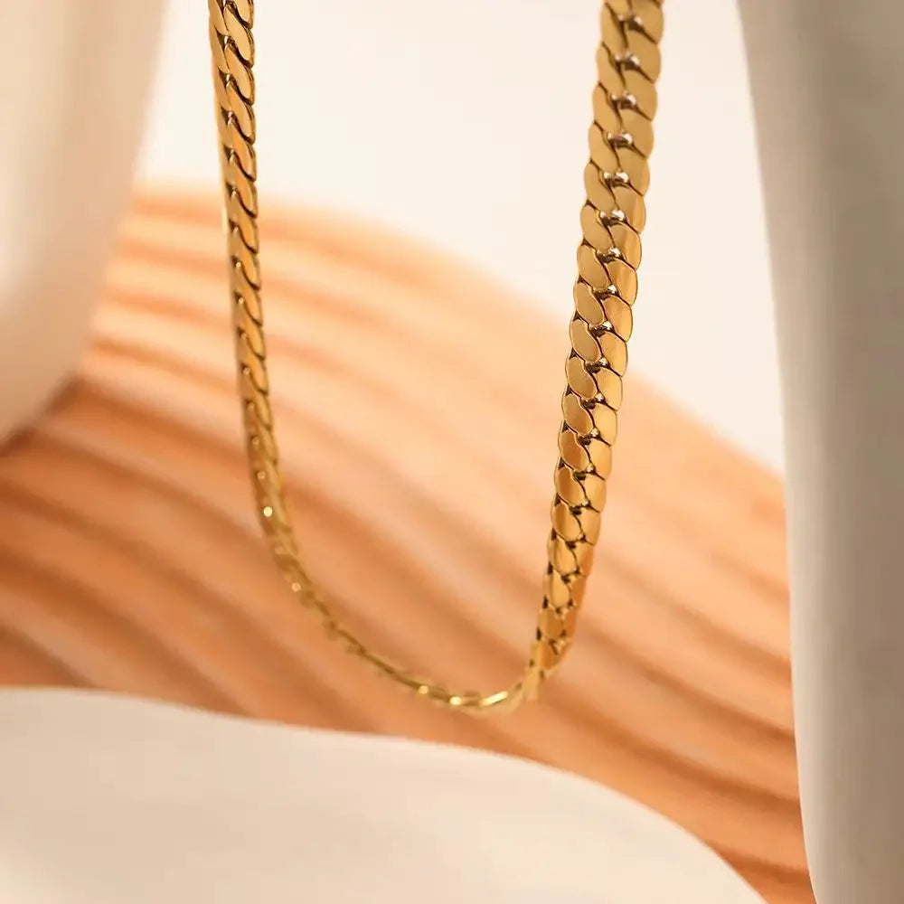 Hot luxury 17-23 in gold  0.2 in sideways chain Necklaces