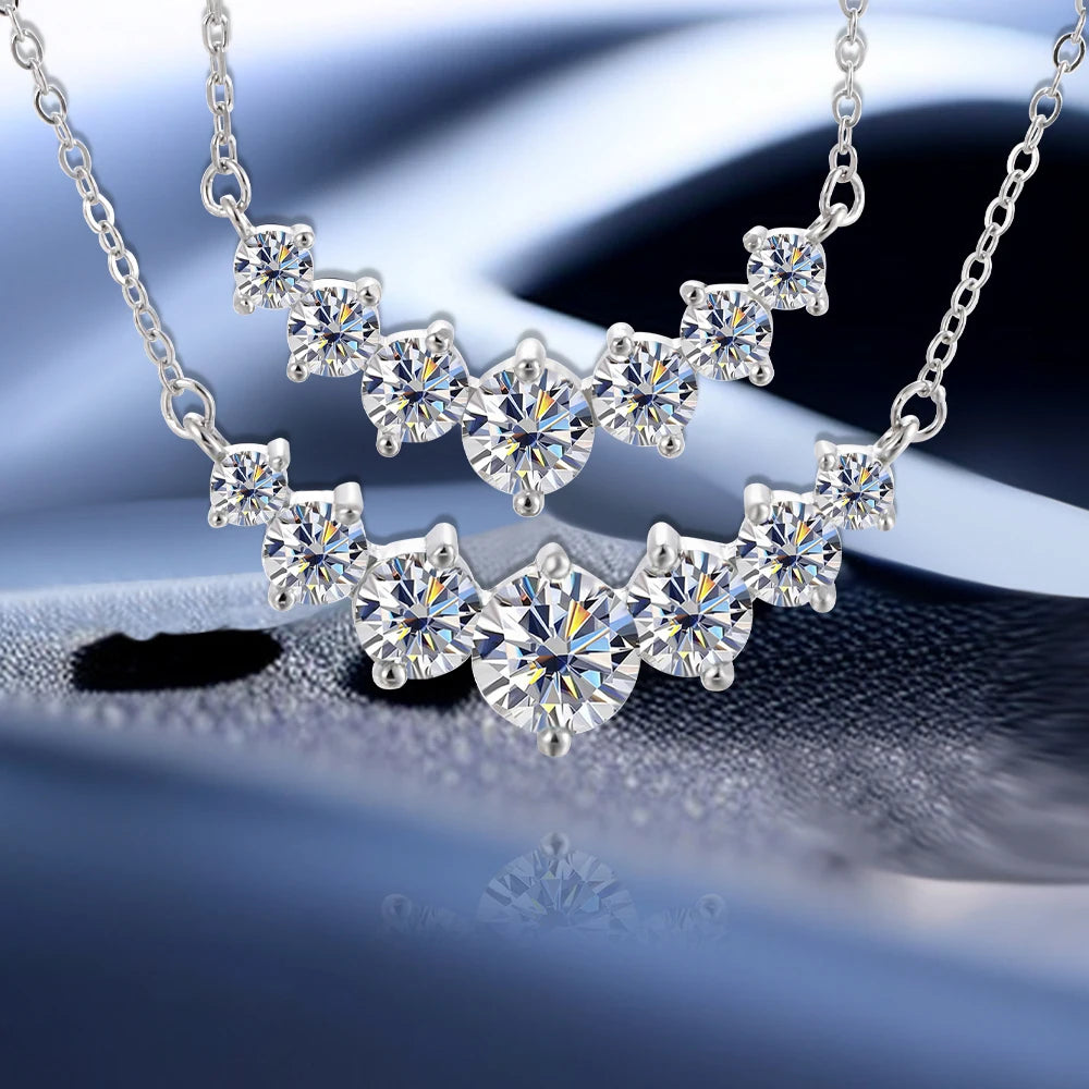 Moissanite Necklace for Woman Fine Jewely with Certificates.