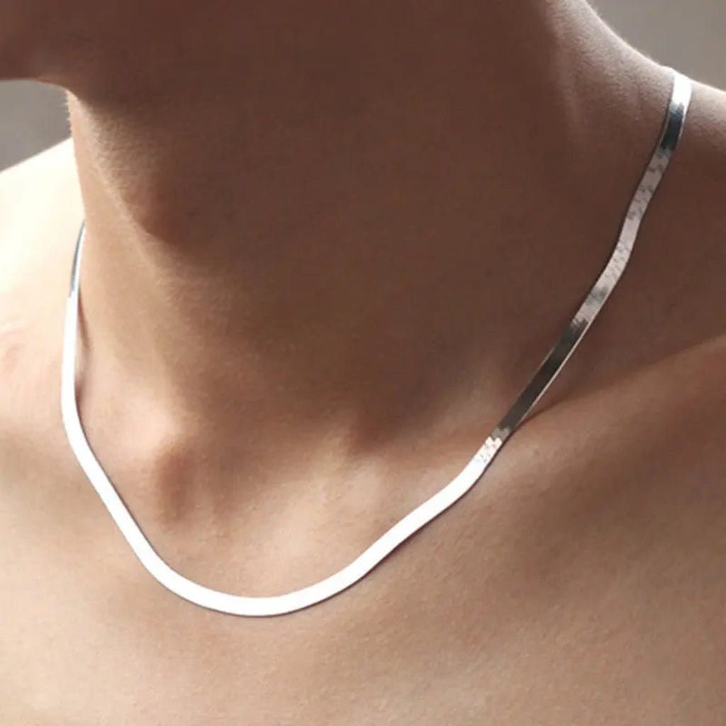 YANNEY New 925 sterling silver 20/45/50/55/60cm Blade Chain.