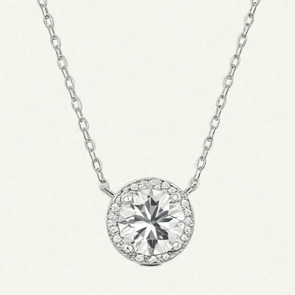 3CT Round  Moissanite Pendant Necklace