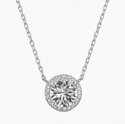 3CT Round  Moissanite Pendant Necklace