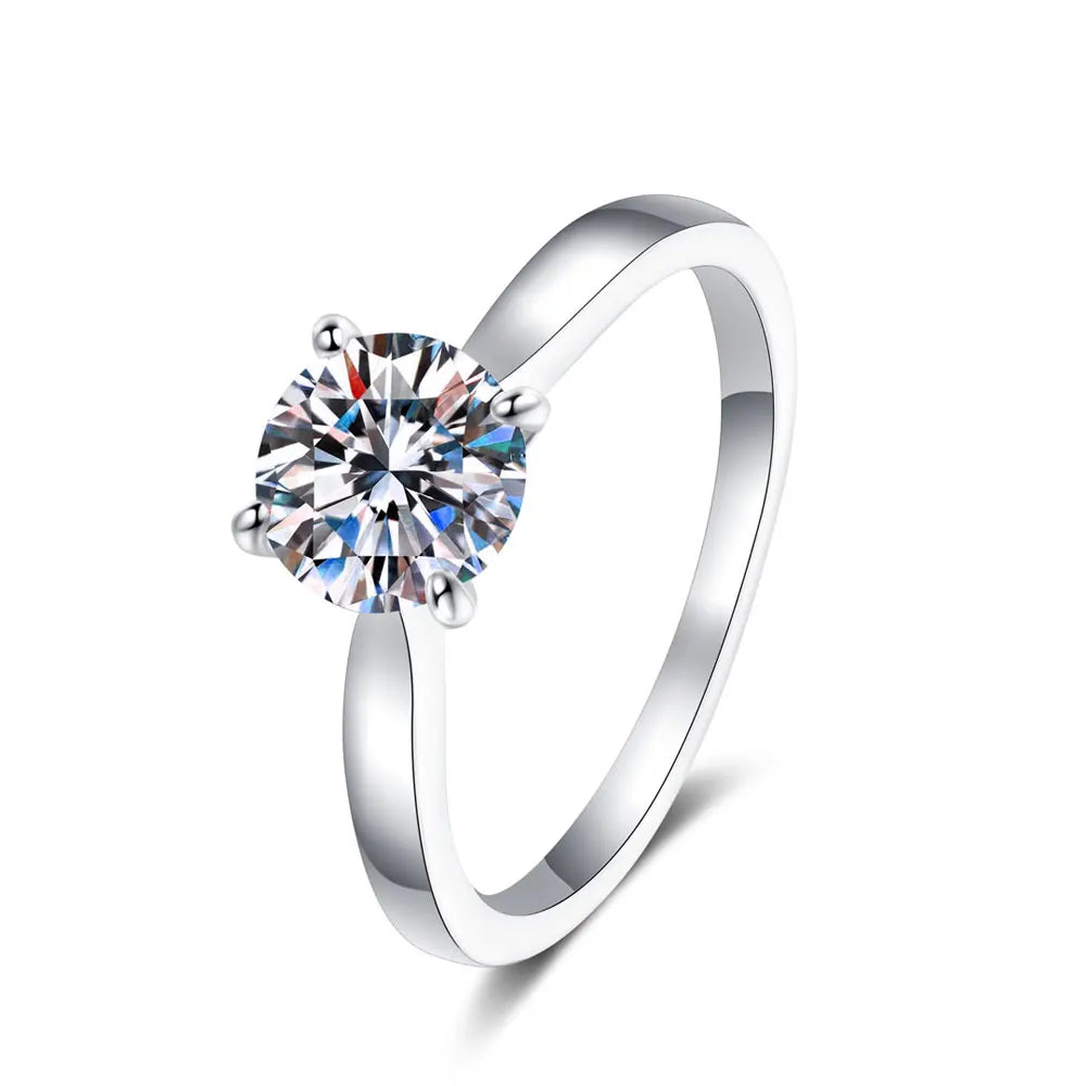 Round Moissanite Rings.