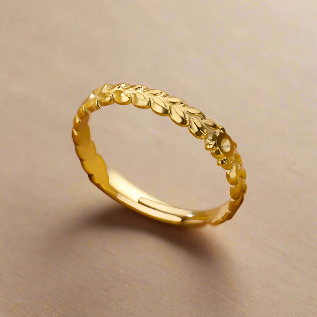 Gold braided ring 