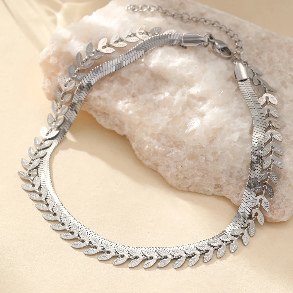 Snake Bones Chain Anklet Two-piece Set