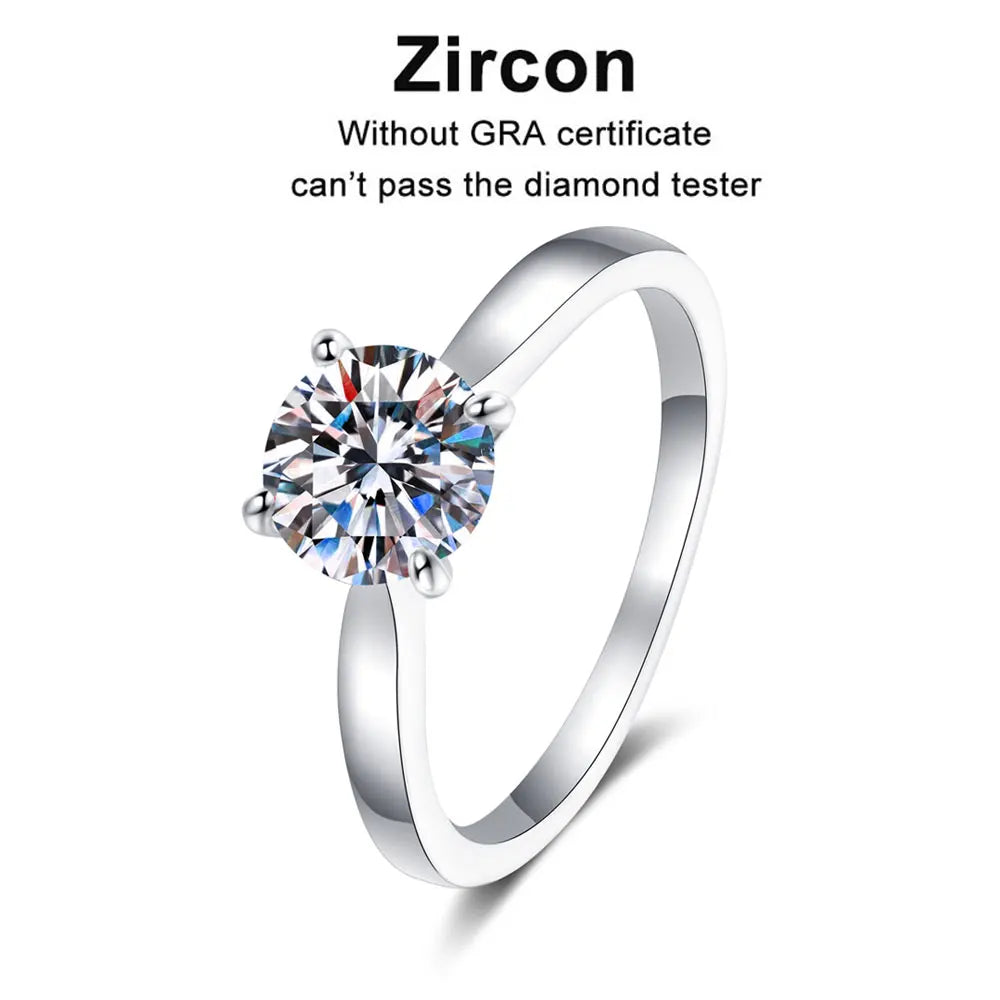 Round Moissanite Rings.