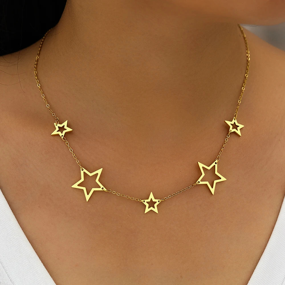  Trendy celestial-inspired gold necklace for women