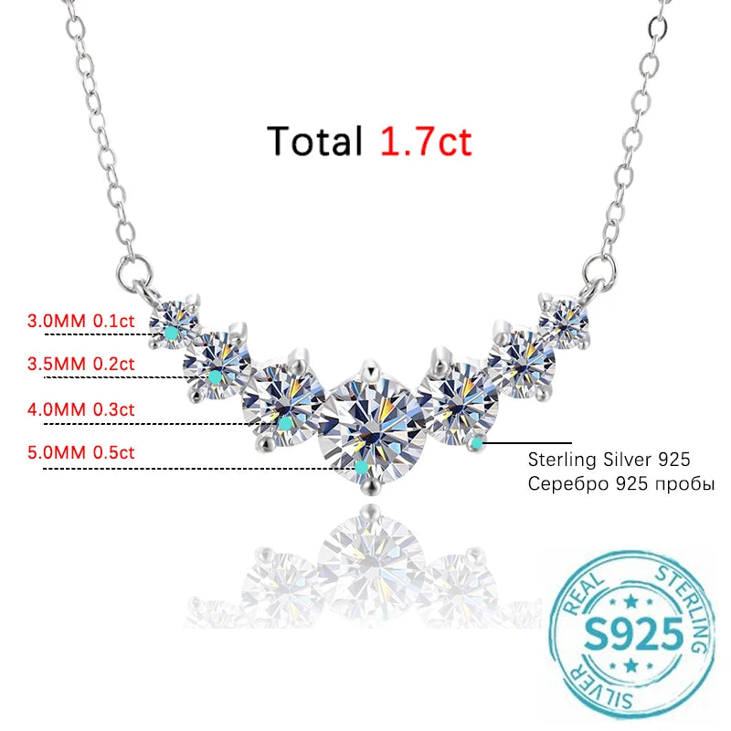 Moissanite Necklace for Woman Fine Jewely with Certificates.