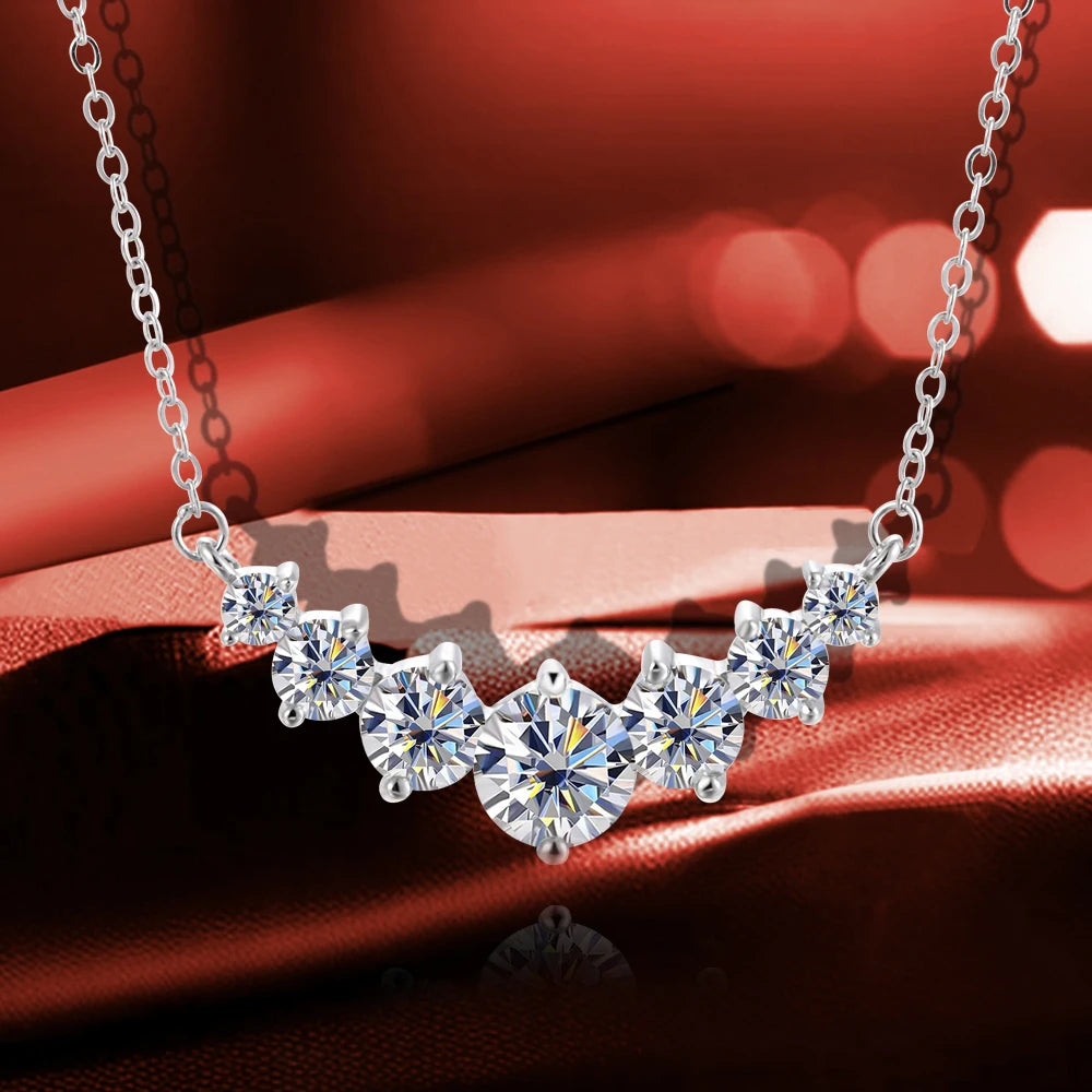 Moissanite Necklace for Woman Fine Jewely with Certificates.