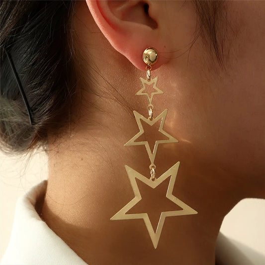 Five-pointed Star Long Earrings.