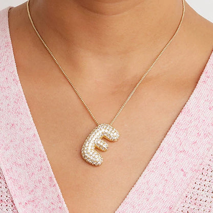 Sparkly CZ Zircon Letter Initial Pendant