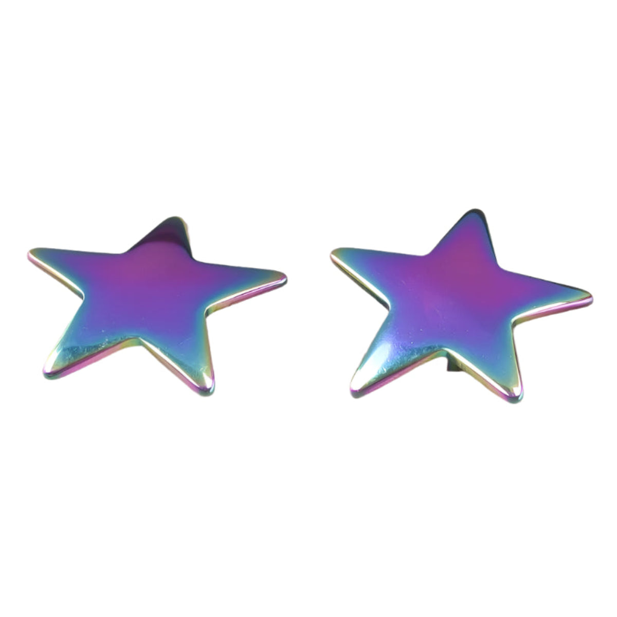 star stainless steel stud earrings in colorful and gold tones, unisex design