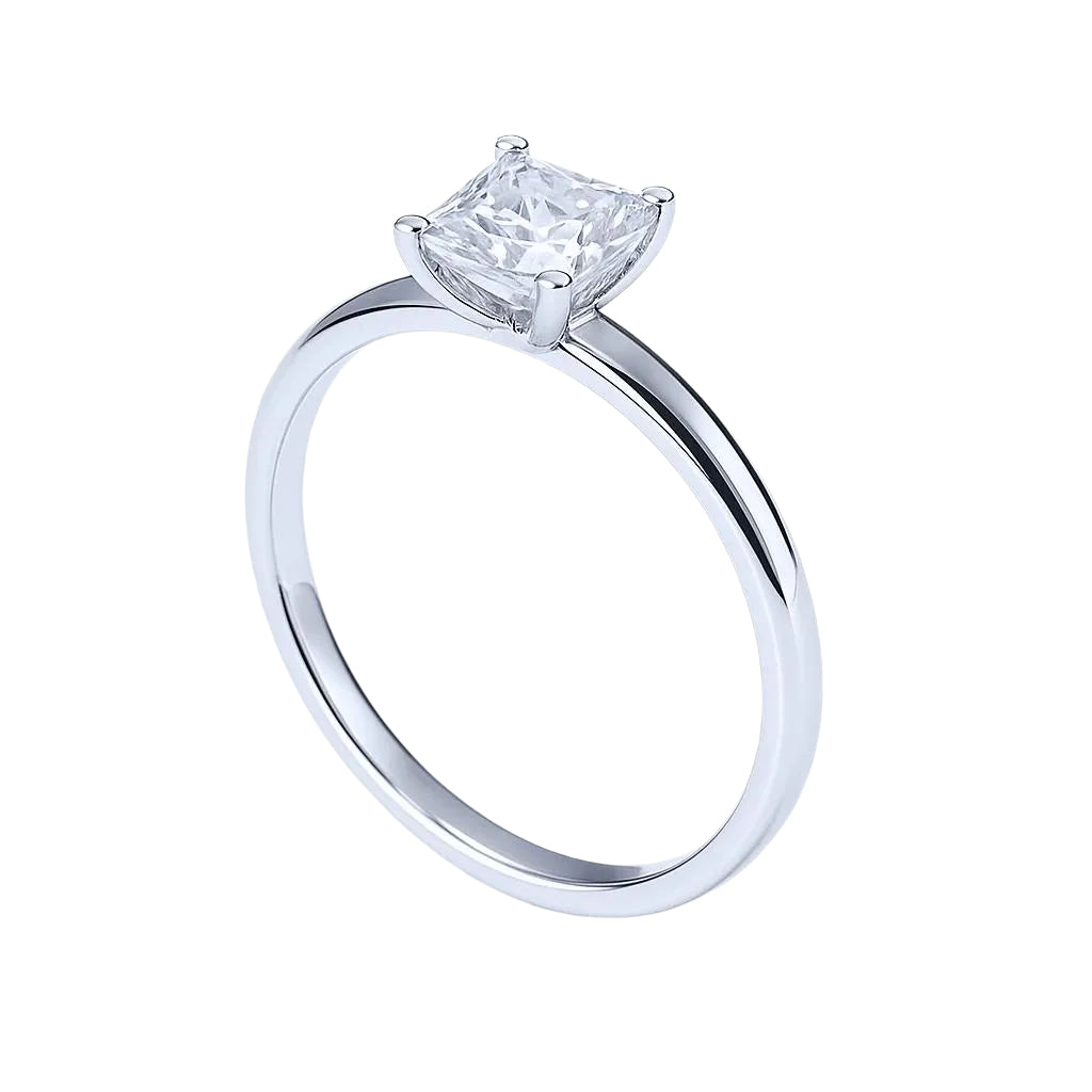 Princess Cut Moissanite Engagement Ring.