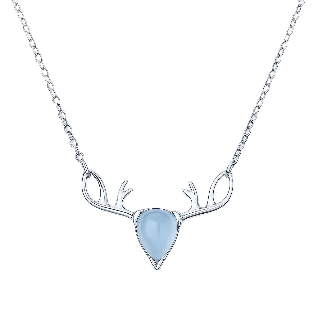 Sterling silver antler necklace with opalite gemstone  